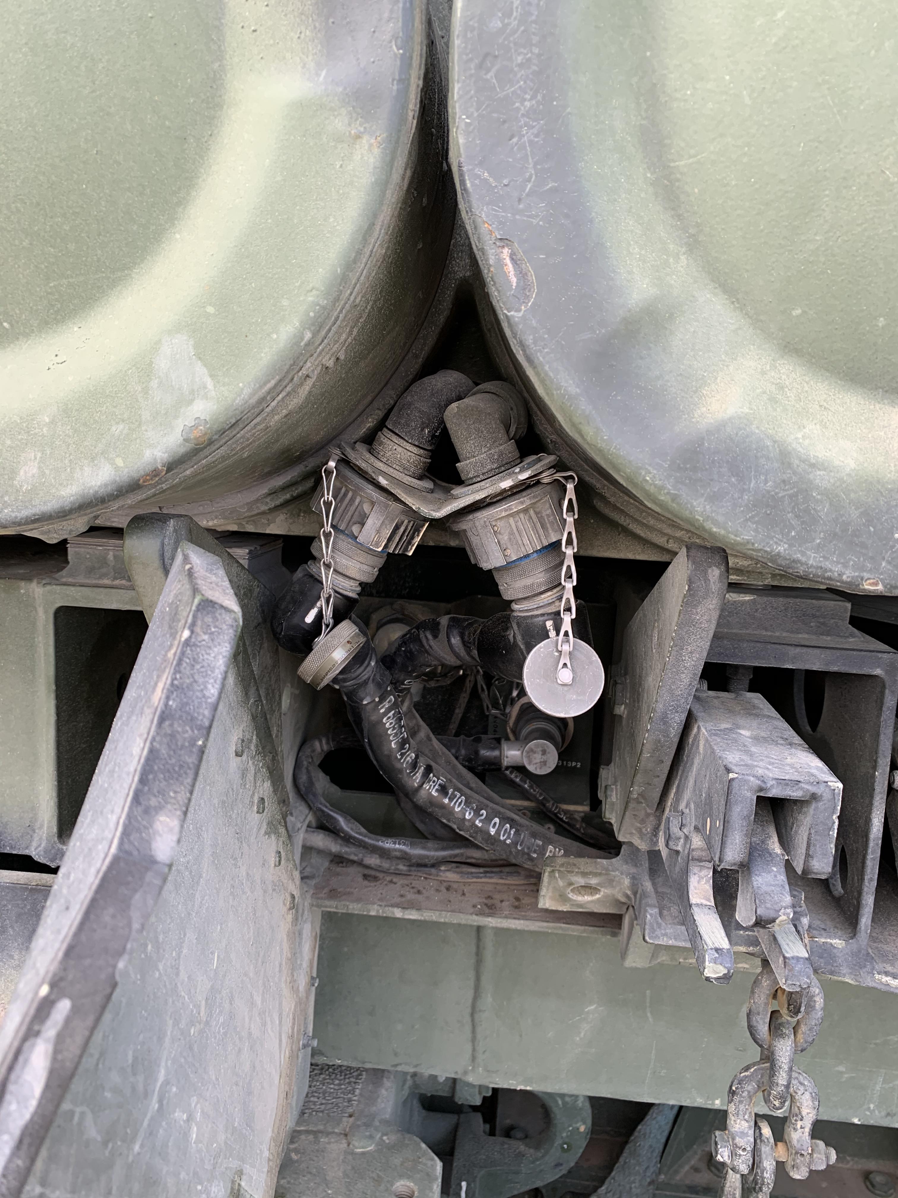 Cables connected to rocket pods  